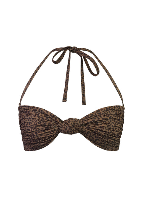 Giuliana Bandeau Bikini Top – coco leopard design